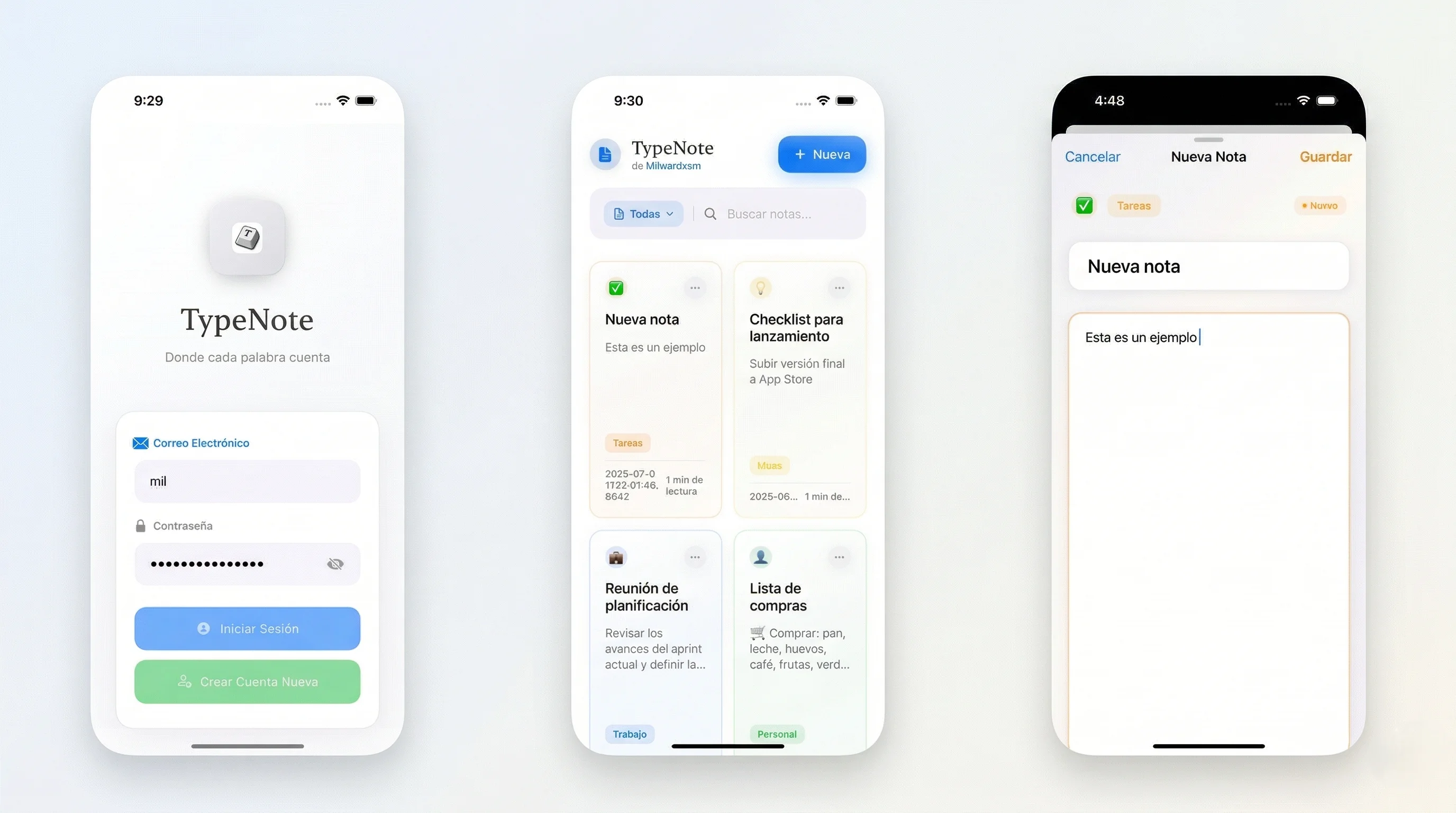TypeNote iOS